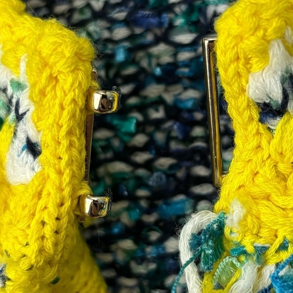 Missoni Tweed Fringe Blue Jacket Cardigan Sweater Size 48 Large 12 - Picture 10 of 15